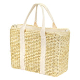 Daytani insulated beach cooler bag with corn-husk weave keeps drinks cold on the go.