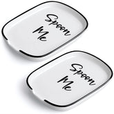 DAYYET ceramic spoon rest large 2-pack on counter keeps utensils organized.