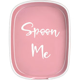 DAYYET ceramic spoon rest on stove top in pink, catches drips to keep counters clean.