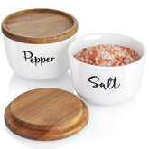 DAYYET salt and pepper bowls set of 2 on counter for everyday seasoning.