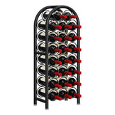 Dazioter wine rack freestanding design shows a robust metal frame for organized home bars.