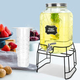 DD&HAPP 2 gallon glass dispenser with stand for easy party pouring