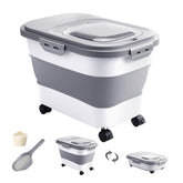 DDMOMMY rice storage container with rolling wheels for easy transport