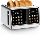 Dear Morning 4-Slice Toaster TiltControl touch-screen interface for easy standing operation.