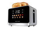 Dear Morning toaster front view highlights sleek stainless steel for a stylish kitchen.
