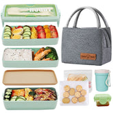 DearHomie Bento Box three-layer design keeps meals organized for on-the-go eating.