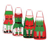 DECYOOL Christmas elf apron set with four designs for festive cooking and gifting