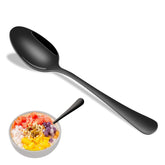 Dehov 16-piece dinner spoons set in black stainless steel for everyday dining.