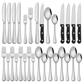 Dehov 24-piece silverware set for 4 with mirror finish, ideal for everyday dining.