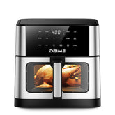 DEIME air fryer 10.2 qt front view showcasing large family friendly capacity