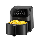 Deime Air Fryer 6.2 qt front view shows spacious capacity for family meals.