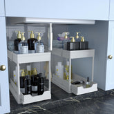 DEKAVA cabinet organizer with sliding drawer for under-sink accessibility