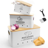 Dekosilave potato storage container with vented design keeps potatoes fresh and organized.