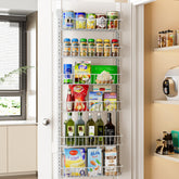 Delamu adjustable cabinet door organizer: 6-tier spice rack for compact storage.