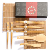 Delamu sushi mat bamboo rolling mat 2-pack for easy home sushi