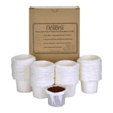 Delibru K Cup disposable filters deliver cleaner, smoother coffee with fewer sediments.