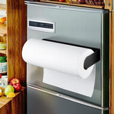 DELITON fridge magnetic paper towel holder on a metal surface for quick cleanups