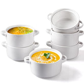 DELLING six-pack soup bowls with handles for easy grip and safe hot-soup serving.
