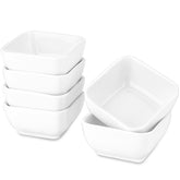 Delling 6 oz ramekins in square form, perfect for desserts and portion control.