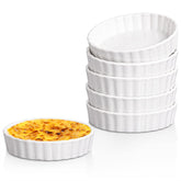 Delling Creme Brulee Ramekins 6-piece set in white for crème brûlée and desserts.