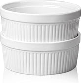 Delling large ramekins 32oz in glossy ceramic, ideal for oven baking and serving.
