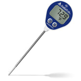 DeltaTrak 11050 with bright display in hands showing clear temperature readout for precise cooking