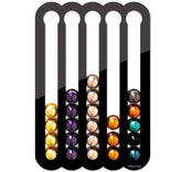 Demi's Home fridge-mounted pod holder in black keeps capsules within reach