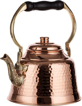 DEMMEX Tea Lover's Copper Teapot with hammered surface for rustic charm and even heating.