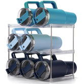Dersyer stackable tumbler organizer for Stanley 40oz keeps cabinets tidy and accessible.