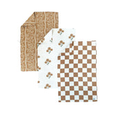 Desert Aqua 3-pack with coffee design, double-sided towels ideal for quick spills.
