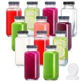 DESIYUE 8oz glass juice bottle with lid, ideal for fresh juice on the go.