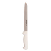 Dexter Outdoors 8-inch scalloped bread knife slicing crust with precision