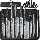 Dfito 9-piece knife set with roll bag, complete kitchen prep ready.