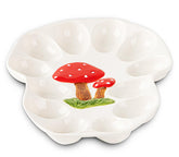 dgudgu mushroom deviled egg platter, whimsical centerpiece for entertaining