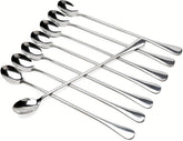 Dhrbsx long-handled ice tea spoon reaching the bottom of a tall glass.