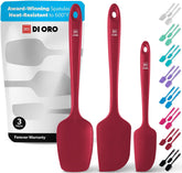 DI ORO 3-Piece Spatula Set heat resistant up to 600°F for high-heat cooking.