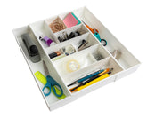 Dial Industries expandable junk drawer collapsed to save desk space