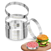 DiatomiteCo sous vide rings set for 1/2 lb patties keeps shape during cooking