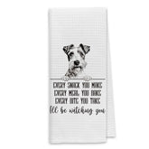 Dibor Wire Fox Terrier dish towel with playful design and high absorbency for spills