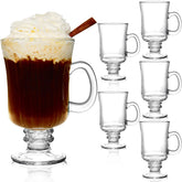 Dicunoy Irish coffee mug 8oz stemmed glass with handle for elegant home service.