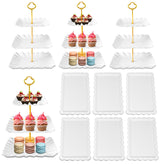 DIDROOM dessert table display with four quad stands for an elegant party setup.