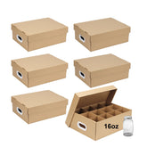 DIICCYO mason jar storage box side view with handle for easy transport and organization.