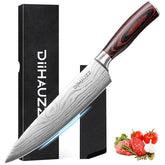 DiiHAUZZ 8-inch chef knife blade for precise slicing and dicing in kitchens.