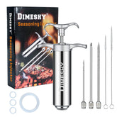 DIMESHY meat injector assembly with secure grip for precise marinade delivery