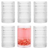Dingerjar hobnail drinking glasses close-up showing embossed texture and secure grip