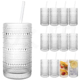 Dingerjar hobnail glasses 16 oz ideal for everyday hydration.
