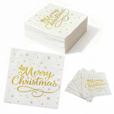 Dinokowa Christmas napkins with Merry Christmas foil add festive sparkle to holiday tables.