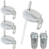 DIPESI soda can lid with straw on a can for spill-free sipping