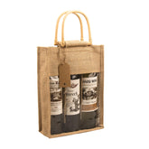 DIWNELEM burlap wine bag with window showcases branding and rustic charm.