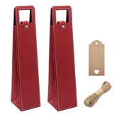 DIWNELEM leather wine bag tote red held with bottle for easy gifting